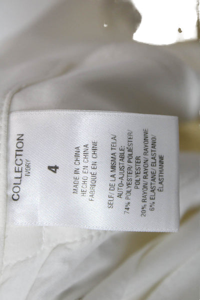Favorite Daughter Women Ivory Dress Pants Button 74% Polyester Size 4