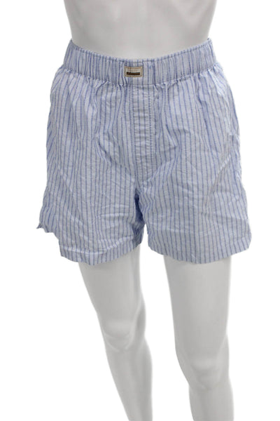 Gucci Women's Cotton Gucci Lettering  Pajama Shorts  Blue Size S