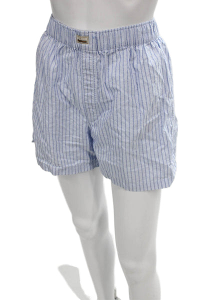 Gucci Women's Cotton Gucci Lettering  Pajama Shorts  Blue Size S