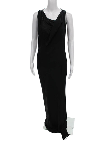 Richard Tyler Women Black Cowl Neck Sleeveless Maxi Dress Pullover Size 10