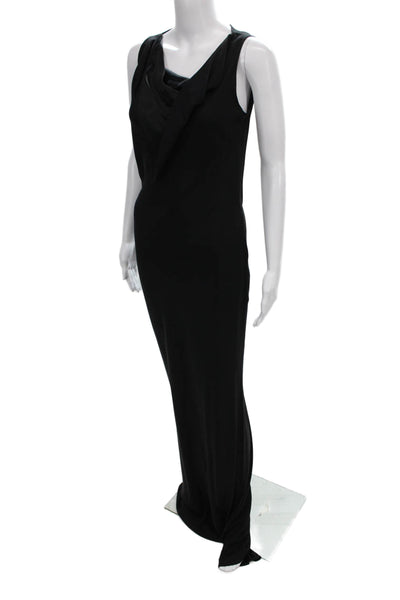Richard Tyler Women Black Cowl Neck Sleeveless Maxi Dress Pullover Size 10