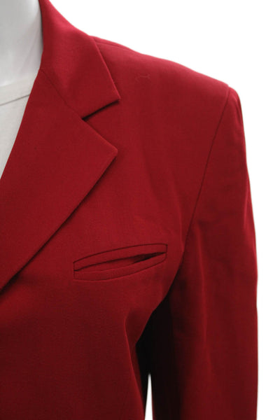 Donna Karan New York Womens Red Basic Jacket Button Size 8