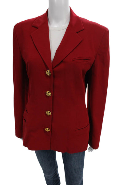 Donna Karan New York Womens Red Basic Jacket Button Size 8