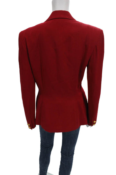Donna Karan New York Womens Red Basic Jacket Button Size 8