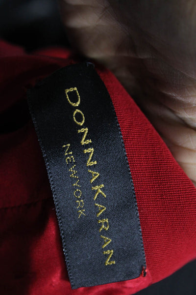 Donna Karan New York Womens Red Basic Jacket Button Size 8