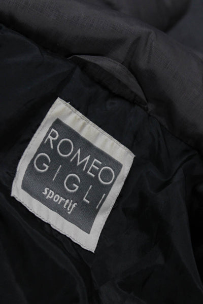 Romeo Gigli Women Puffer Jacket Brown Tie Closure Polyester Long Sleeve Size M