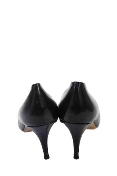 Jimmy Choo Womens Leather Pointed Toe Block Heel Pumps Black Size 40.5 10.5