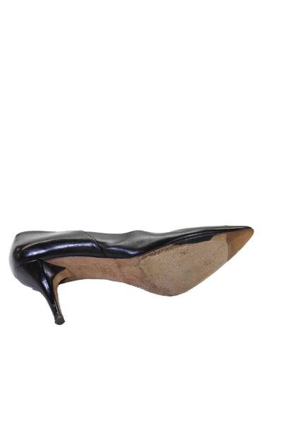 Jimmy Choo Womens Leather Pointed Toe Block Heel Pumps Black Size 40.5 10.5