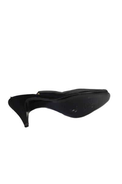 Bruno Magli Womens Satin Peep Toe Slingbacks Pumps Black Size 9.5 B