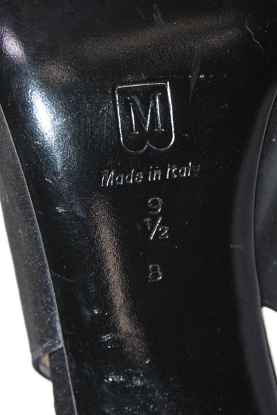 Bruno Magli Womens Satin Peep Toe Slingbacks Pumps Black Size 9.5 B