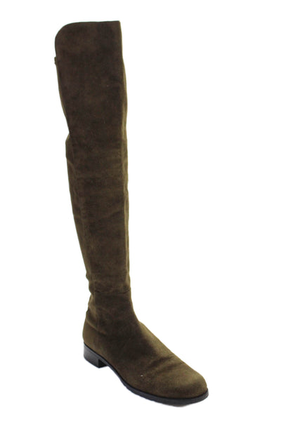 Stuart Weitzman Womens Suede Over The Knee High Boots Green Size 9.5 Medium