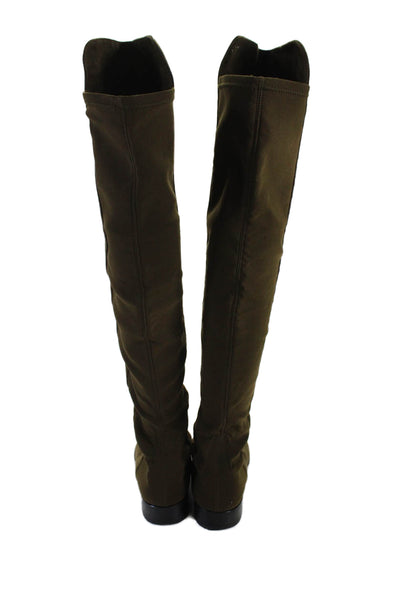 Stuart Weitzman Womens Suede Over The Knee High Boots Green Size 9.5 Medium