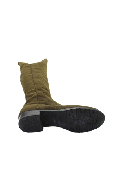 Stuart Weitzman Womens Suede Over The Knee High Boots Green Size 9.5 Medium