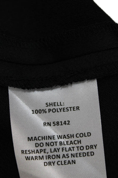 Luxely Womens Sheath Dress Black Sleeveless Round Neck Zip Polyester Size 4
