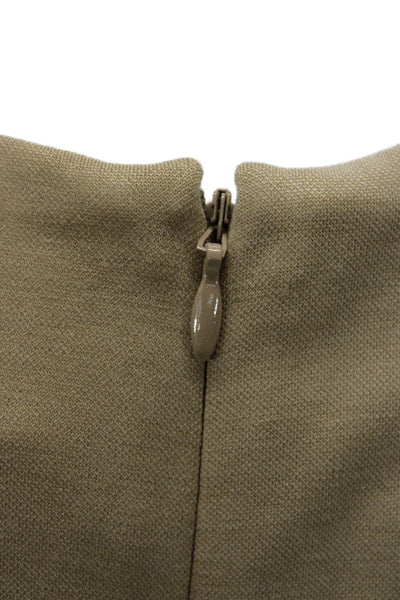 Halogen Womens Sheath Dress Beige Modal Knee Length Short Sleeve Zip Size S
