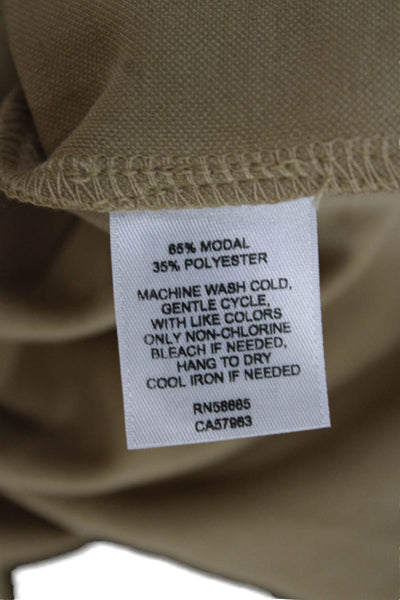 Halogen Womens Sheath Dress Beige Modal Knee Length Short Sleeve Zip Size S