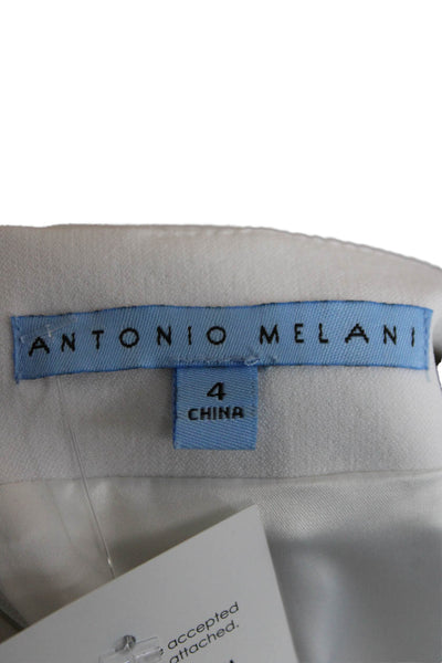 Antonio Melani Womens Sheath Dress White Boat Neck Short Sleeve Size 4