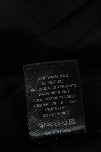 The Fold Women Pleated Skirt Black Viscose Knee Length Pull On Size S