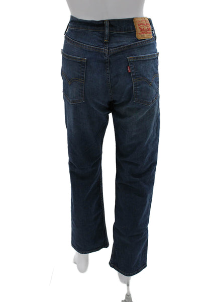 Levi's Mens Straight Blue High Rise Cotton Jeans Size 31