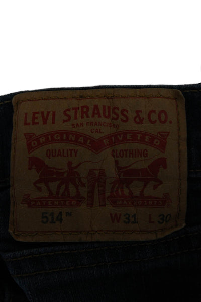 Levi's Mens Straight Blue High Rise Cotton Jeans Size 31