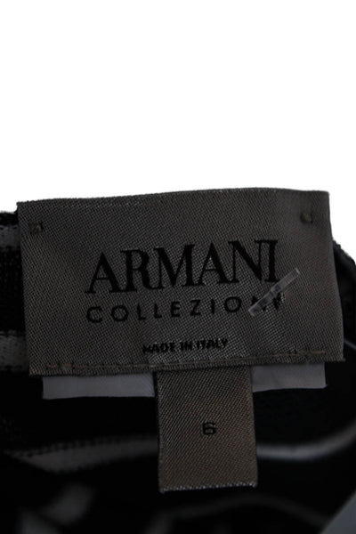 Armani Collezioni Women Black Striped T-Shirt Size 6