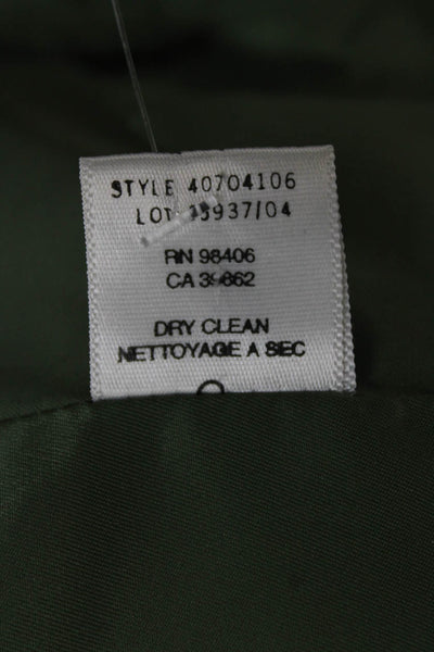 Theory Womens Basic Jacket Green Button Cotton Long Sleeve Size 0