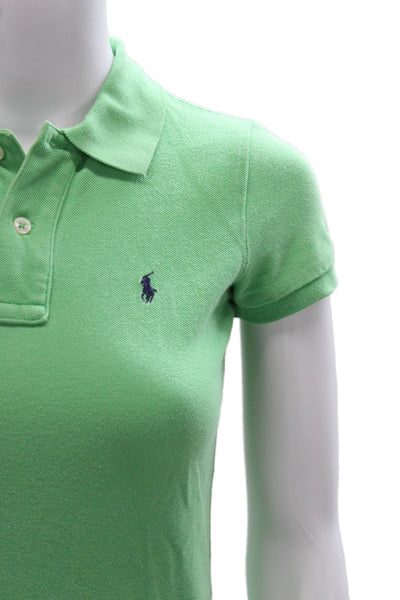 Ralph Lauren Women Basic Polo Green Cotton Collared Short Sleeve Size XS