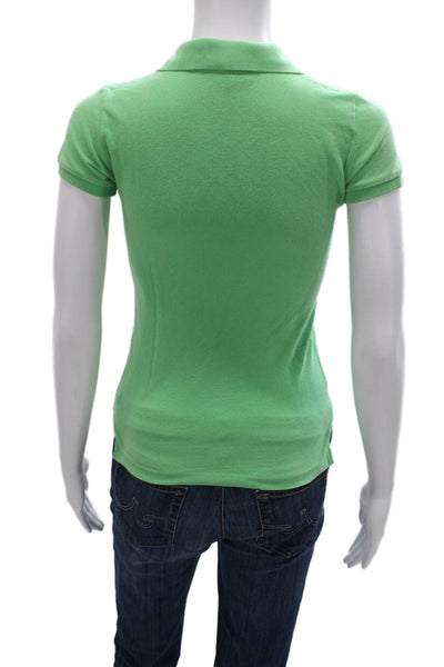 Ralph Lauren Women Basic Polo Green Cotton Collared Short Sleeve Size XS