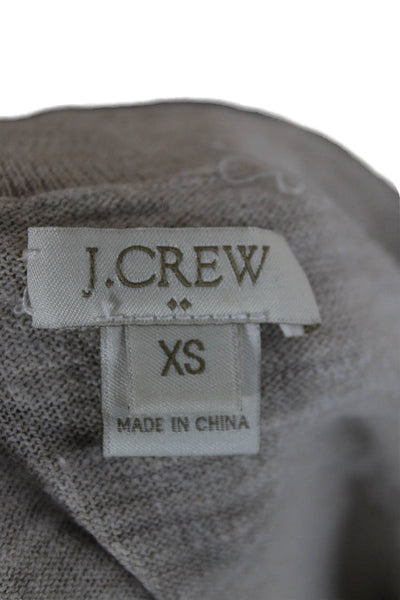 J Crew Womens Pullover Sweater Beige 100% Cotton Crew Neck 3/4 Sleeve Size XS