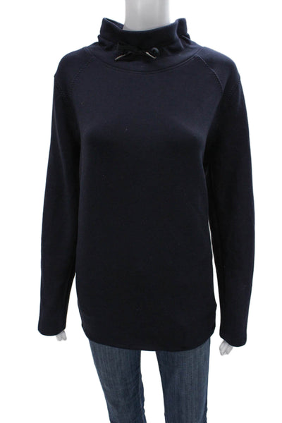 Spanx Womens Basic Long Sleeve Cowl Neck Modal T-Shirt Blue Size L