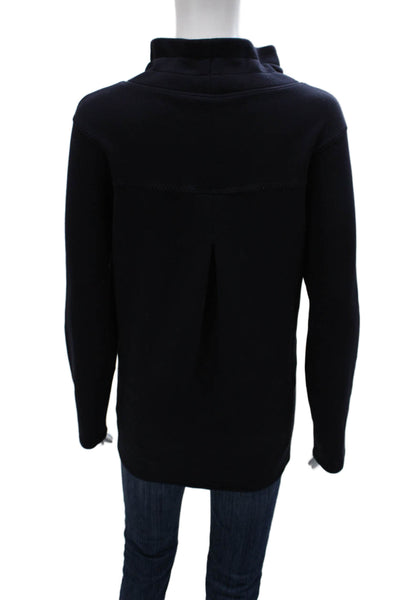 Spanx Womens Basic Long Sleeve Cowl Neck Modal T-Shirt Blue Size L