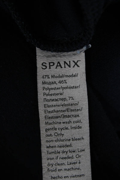 Spanx Womens Basic Long Sleeve Cowl Neck Modal T-Shirt Blue Size L