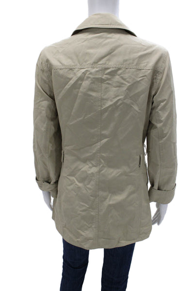 Ramosport Womens Beige Military Jacket Long Sleeve Button Size 2