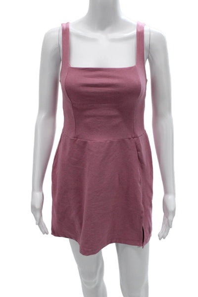 Beyond Yoga Women Fit & Flare One-Piece Pink Square Neck Sleeveless Size S