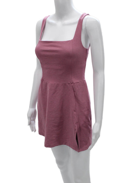 Beyond Yoga Women Fit & Flare One-Piece Pink Square Neck Sleeveless Size S