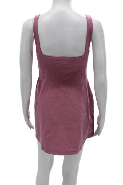 Beyond Yoga Women Fit & Flare One-Piece Pink Square Neck Sleeveless Size S