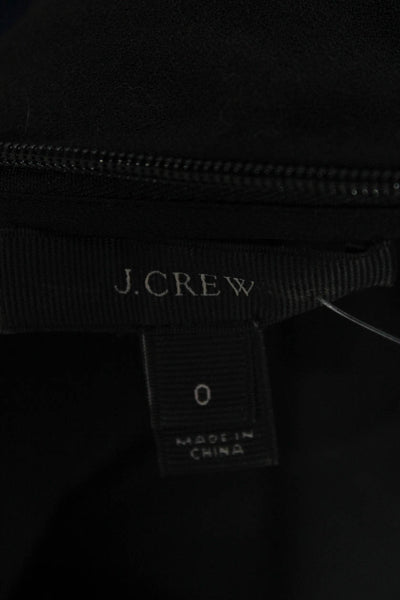 J Crew Women Shift Dress Black Sleeveless Round Neck Polyester Size 0