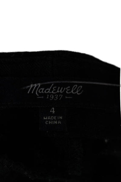 Madewell Womens Ankle Pants Black Cotton Zip Size 4