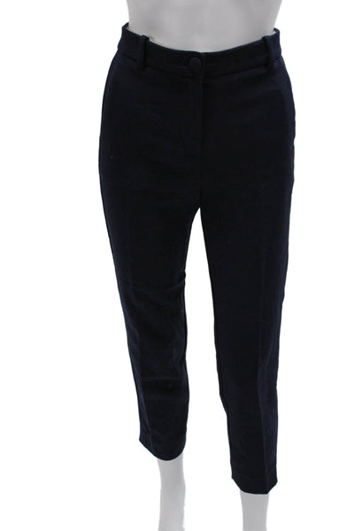 J Crew Womens Ankle Pants Blue Polyester Solid Size 2