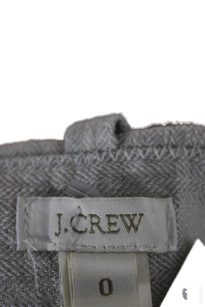 J Crew Womens Linen Herringbone Dress Pants Beige Zip Inseam 30 Size 0