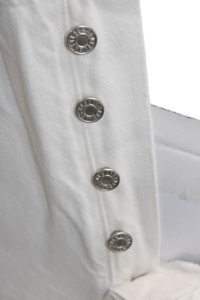 Agolde Womens Cropped High Rise White Cotton Jeans Button Size 25