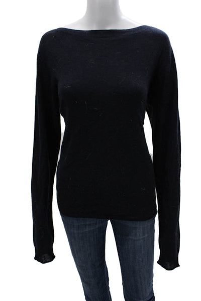 Toast Women Black Wool Boat Neck Pullover Long Sleeve Fall Size XL