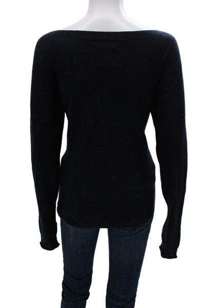 Toast Women Black Wool Boat Neck Pullover Long Sleeve Fall Size XL