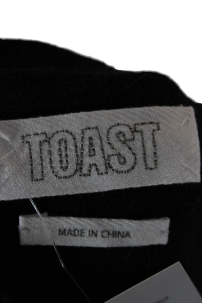 Toast Women Black Wool Boat Neck Pullover Long Sleeve Fall Size XL