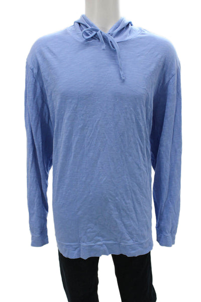 Vineyard Vines Men Pullover Hoodie Blue Cotton Hooded Drawstring Size 2XL