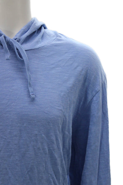 Vineyard Vines Men Pullover Hoodie Blue Cotton Hooded Drawstring Size 2XL