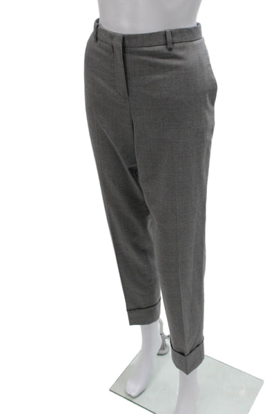 Fabiana Filippi Women Merino Wool Gray Ankle Pants Zip Inseam 27 Size S
