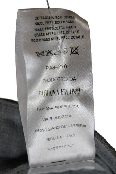 Fabiana Filippi Women Merino Wool Gray Ankle Pants Zip Inseam 27 Size S