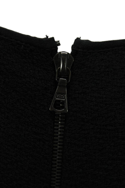 Narciso Rodriguez Womens Sheath Dress Black Virgin Wool Mid Calf Size 42