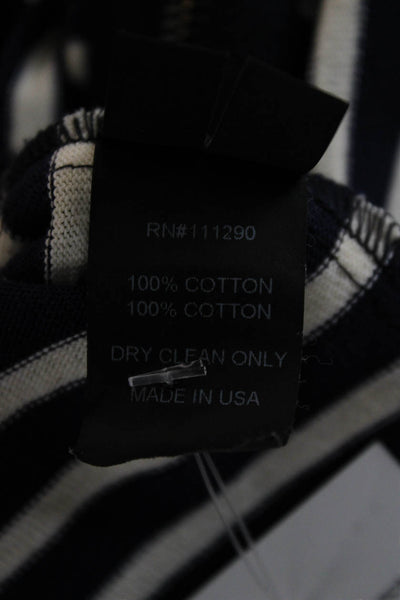 Derek Lam Women Tunic Striped Blue Cotton Sleeveless Round Neck Size 4